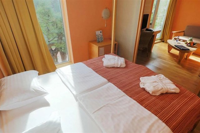 Hotel CLUB FUNIMATION BORIK - dvoulůžkový pokoj s rozkládacím gaučem nebo patrovou postelí oddělené posuvnými dveřmi - typ 2+2 FAMILY STANDARD XL