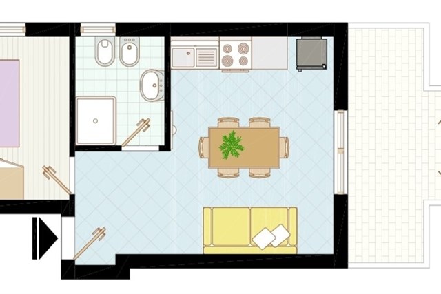 Apartmány VILLE FREDIANA E ANNA - dvoulůžková ložnice a denní místnost - typ APT. 2+2 AP B-4