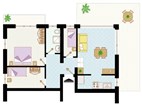Apartmány VILLE FREDIANA E ANNA - dvoulůžková ložnice, ložnice s palandou, jednolůžková ložnice a denní místnost - typ APT. 5+0 AP D-5