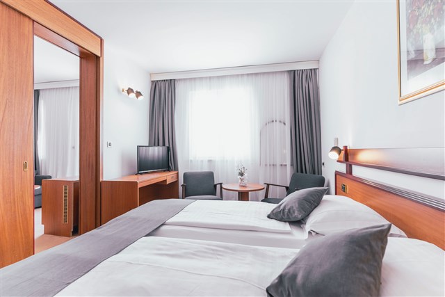 Hotel HORIZONT - dvoulůžková ložnice a denní místnost - typ 2(+1) B-JS-St