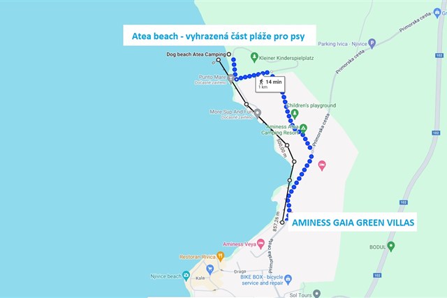 Aminess Gaia Green Villas - Atea beach - vyhrazená část pro psy
