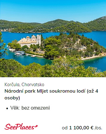 Výlet Korčula, Chorvatsko, národní park Mljet soukromou lodí pro až 4 osoby