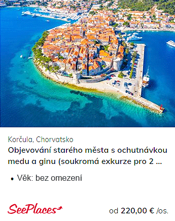 Výlet Korčula, Chorvatsko, staré město s ochutnávkou medu a ginu - pro 2 osoby