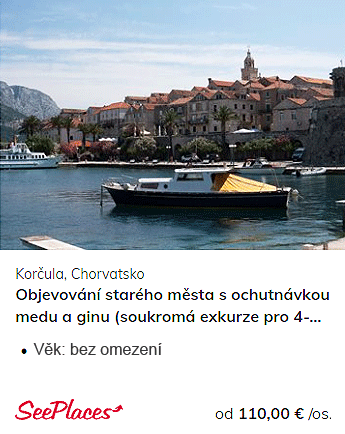 Výlet Korčula, Chorvatsko, staré město s ochutnávkou medu a ginu - pro 4-6 osob